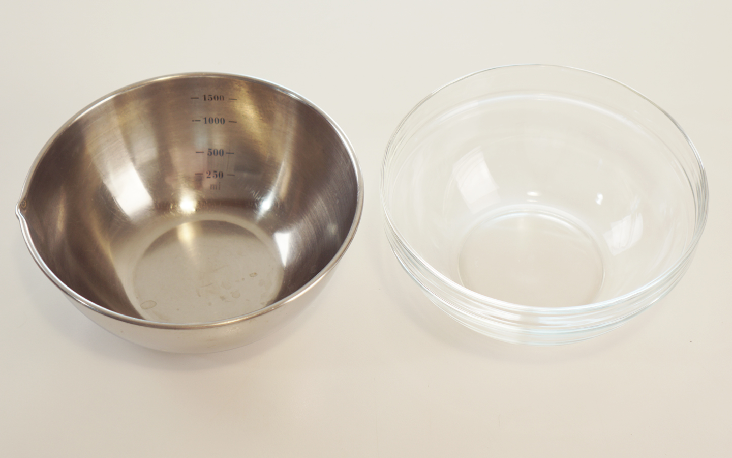 스테인리스와 유리 믹싱볼